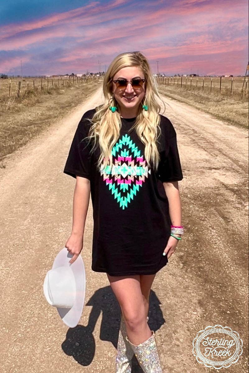 TURQUOISE SANDS BOYFRIEND TSHIRT DRESS